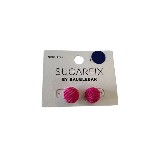BAUBLEBAR Sugarfix Pink Fabric Stud Earrings NEW never worn - Picture 2 of 4